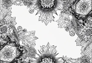 Repeating ice crystal pattern tattoo idea