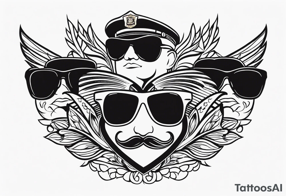 Officer Sunglasses tattoo idea