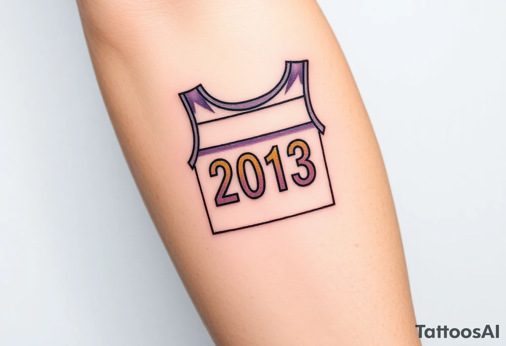 Racing bib 2013 purple and gold tattoo idea
