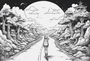“I took another step, as I walk out the door on this endless road behind me” tattoo idea