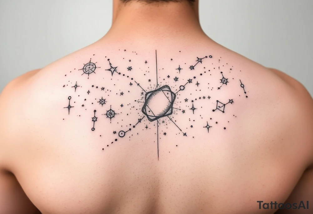 The galaxy with constellations tattoo idea