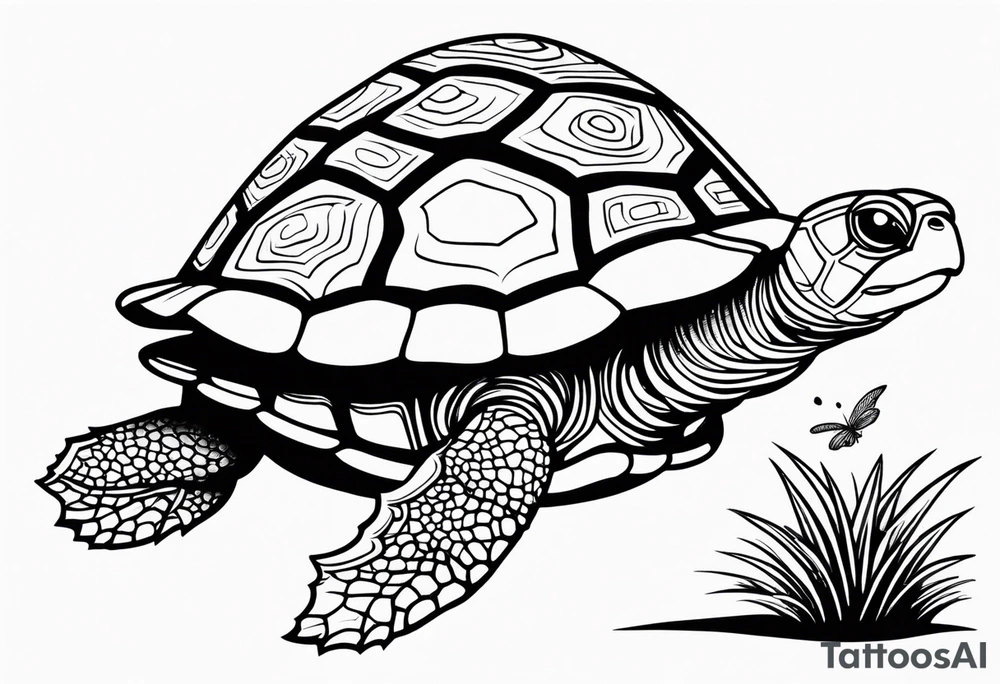 Turtle high on mushroom tattoo idea