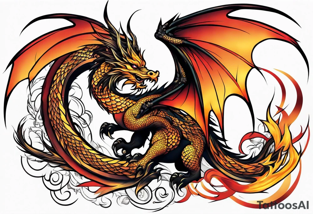 dragon and phoenix tattoo tattoo idea