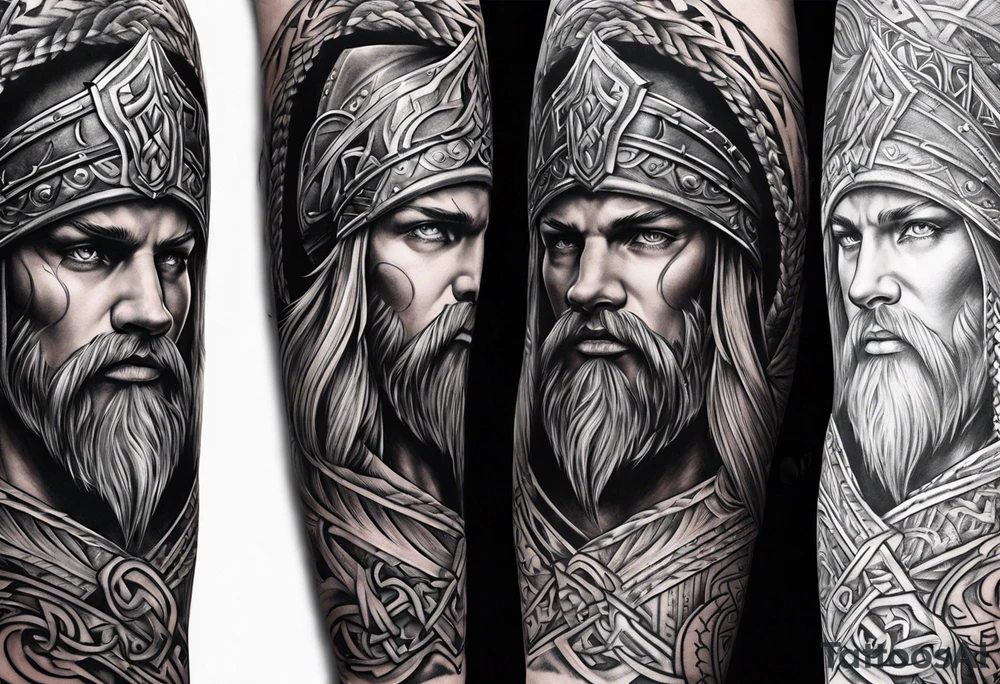Viking arm sleeve tattoo idea
