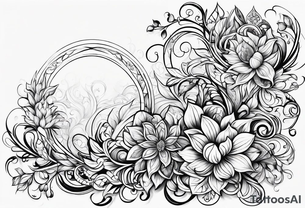 Abstract Chery flovers tattoo idea