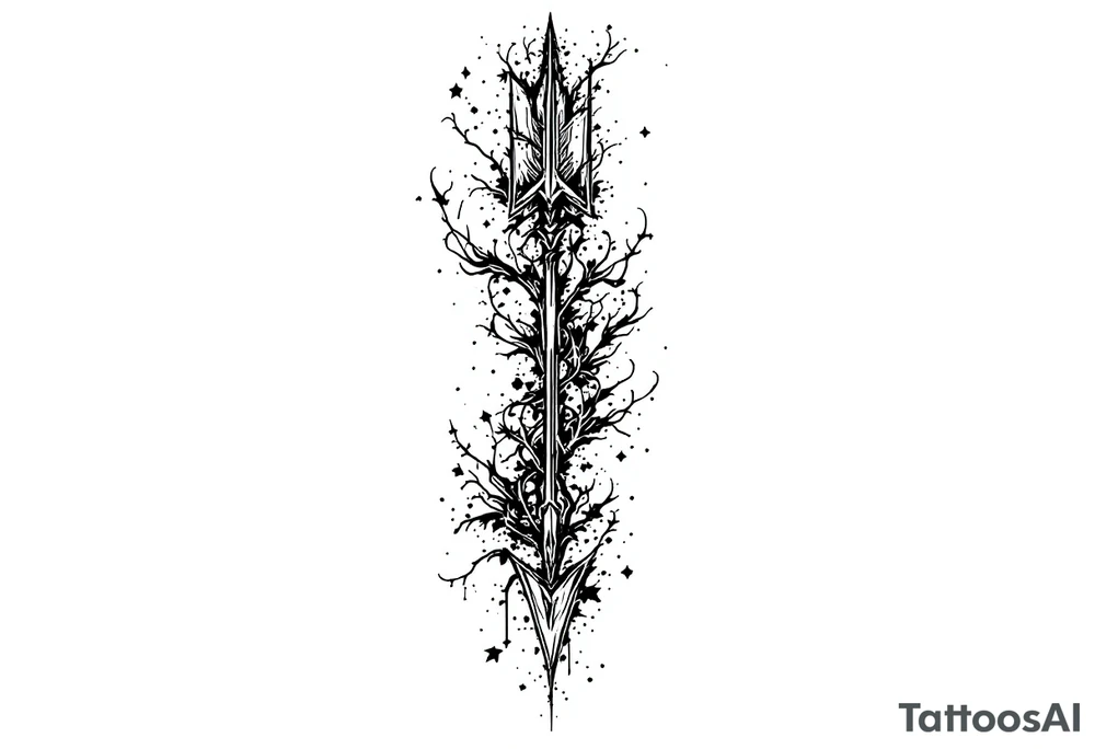 one  arrow  that look down tattoo idea