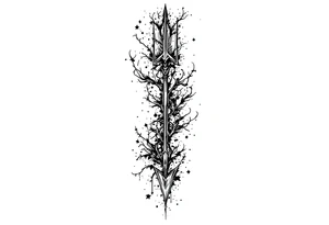one  arrow  that look down tattoo idea