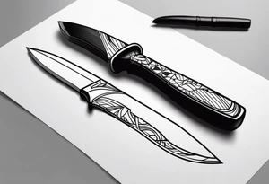 knife sketch tattoo idea
