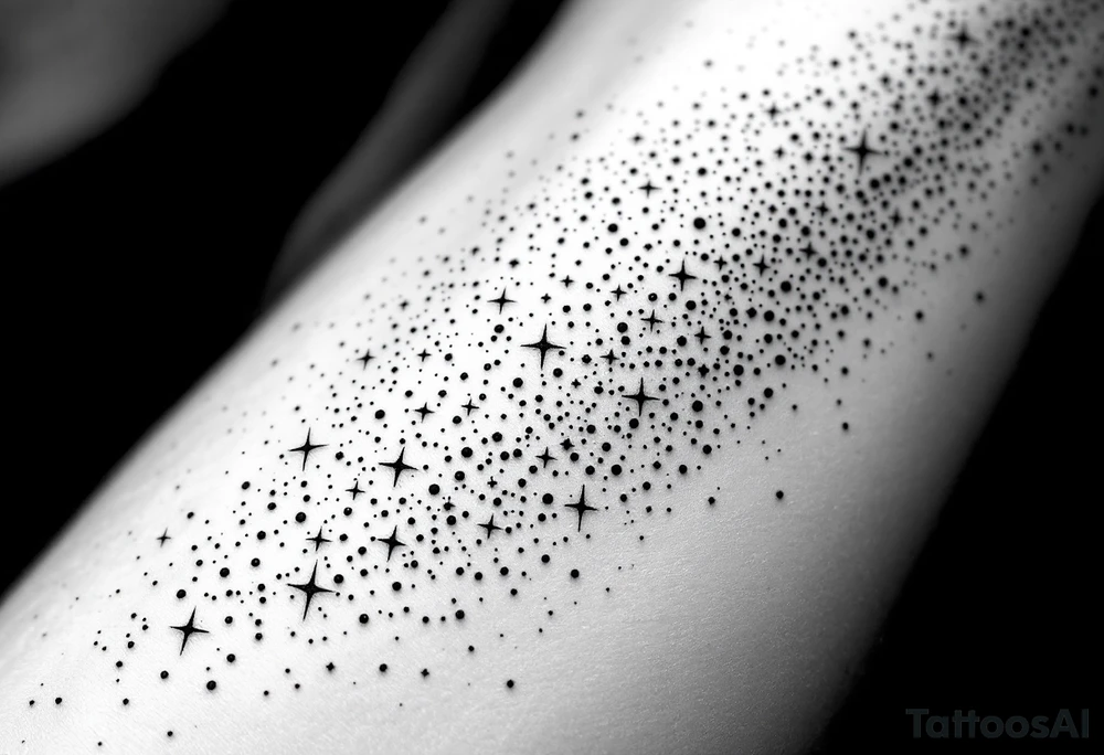 Small stars background tattoo idea