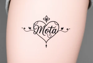 The name Mota within a heart tattoo idea