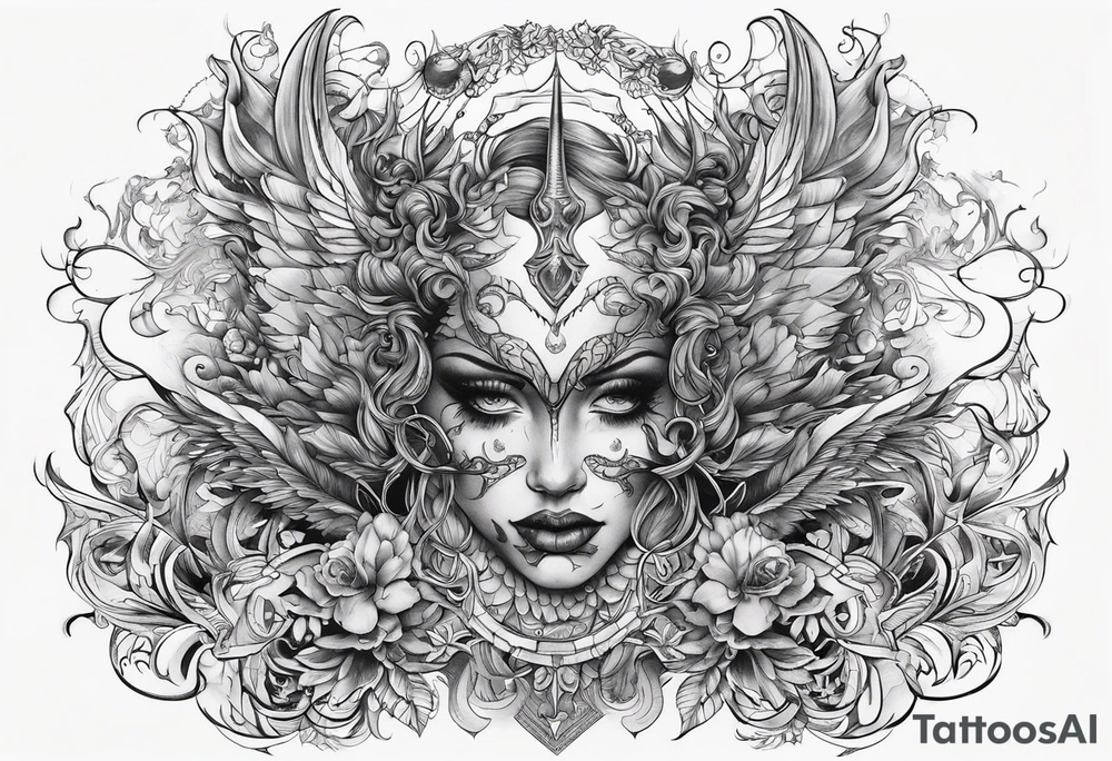 angelish devil tattoo idea