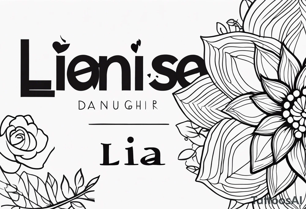 My daughter's name, Lia Denise tattoo idea