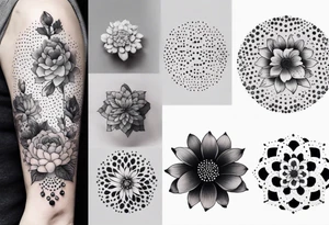 Flowers pin sleeve tattoo idea