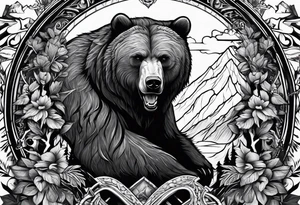 bear and barbarian tattoo idea