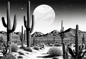 Running through desert with cacti with 13.1 in it tattoo idea