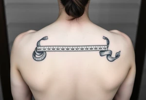 Whimsical tape measure for a woman in construction from the tip of middle finger to the elbow. tattoo idea