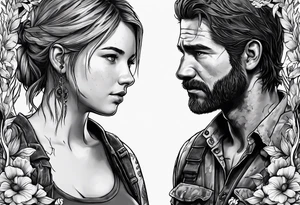 A tattoo inspired but the game series The Last of Us, including ellie’s tattoo and infected clickers tattoo idea