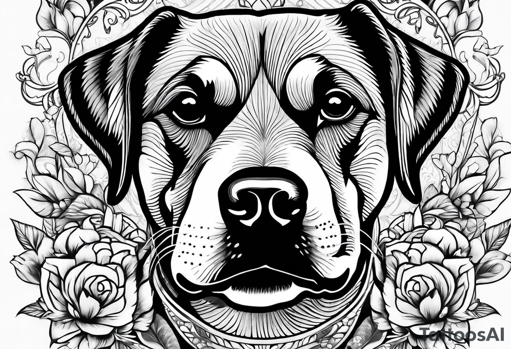 Dog memorial tattoo idea
