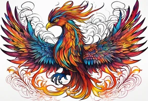 ethereal rising phoenix tattoo idea