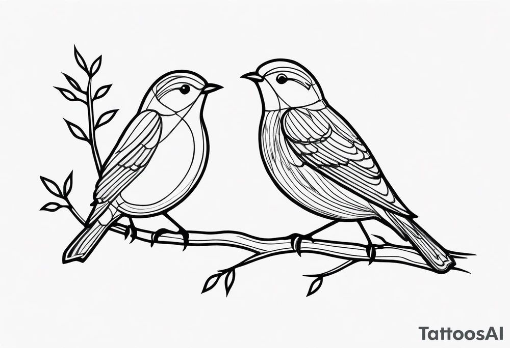 outline of two birds tattoo idea