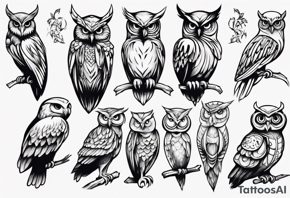 owl bird tattoo idea