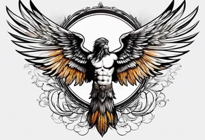 icarus with wings fying out of the world tattoo idea