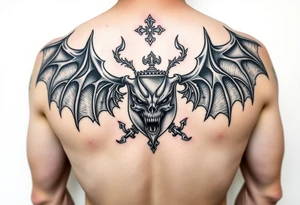 Smith family crest from Ireland with dark and brutally Demonic features for a full chest tattoo tattoo idea