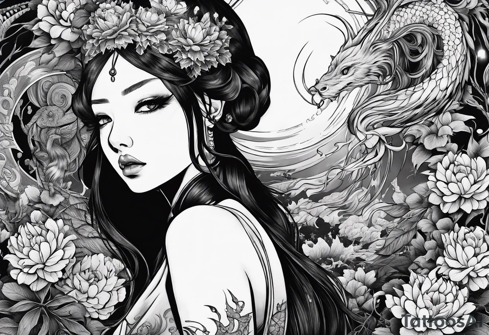 Beautiful body horror tattoo idea