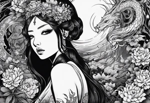 Beautiful body horror tattoo idea