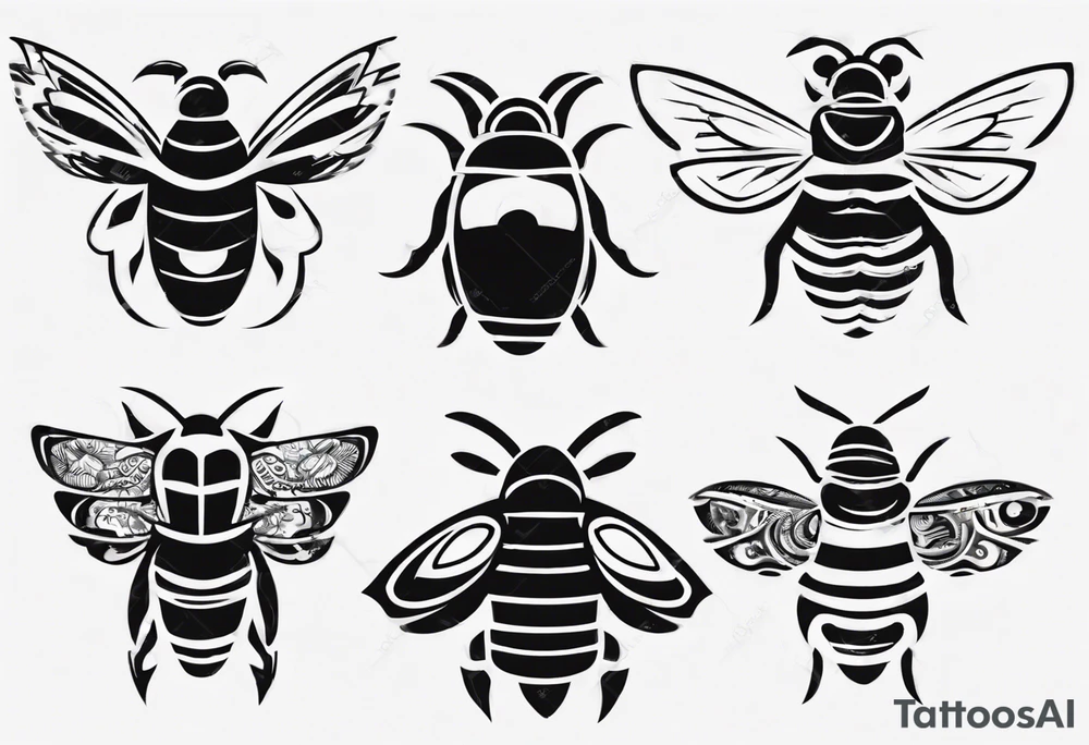 comic biene im flug der kopf leicht geneigt mit einem strahlendem lächeln tattoo idea