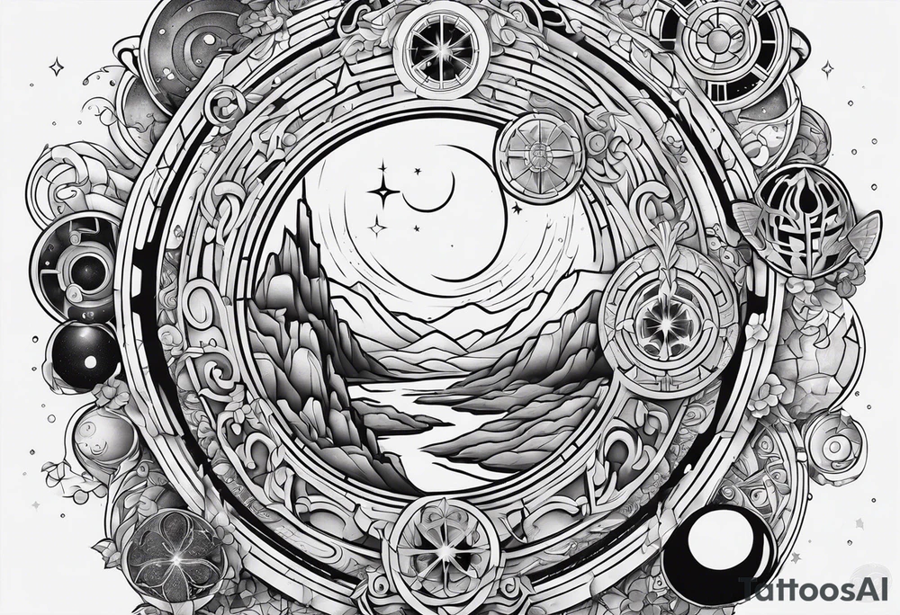 Gallifreyan with Star wars and Lord of the rings tattoo idea