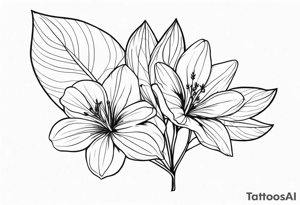 Platycodon grandiflorus with leaf tattoo idea