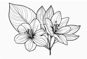 Platycodon grandiflorus with leaf tattoo idea