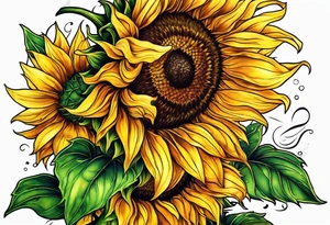 Glowing sunflower tattoo idea
