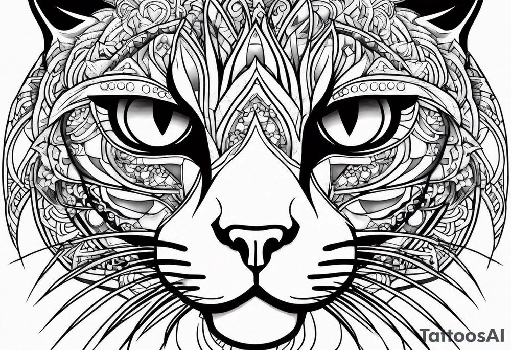 Cat with 8 eyes tattoo idea