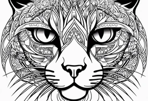 Cat with 8 eyes tattoo idea