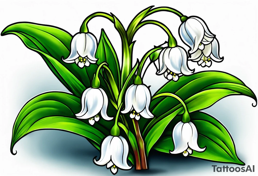 Neo traditional lily of the valley tattoo idea
