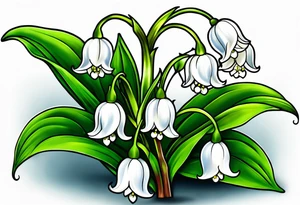 Neo traditional lily of the valley tattoo idea