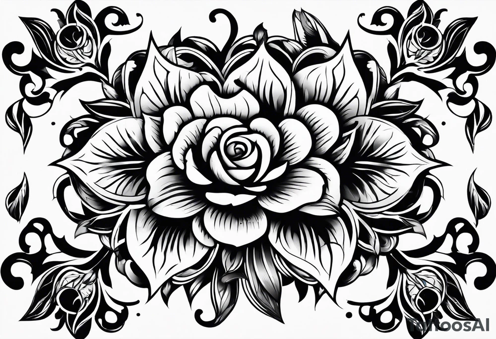 Circular flower tattoo idea