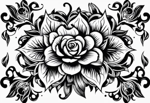 Circular flower tattoo idea