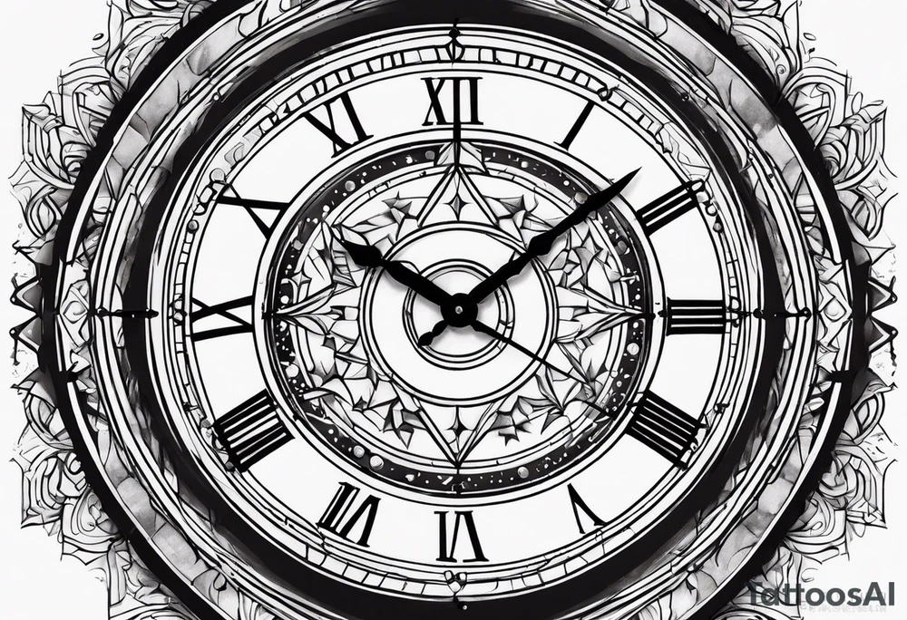 11:11 clock space stars tattoo idea