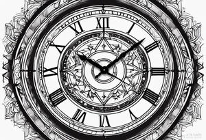 11:11 clock space stars tattoo idea