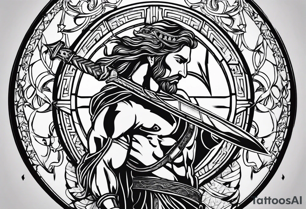 sagittarius, faith, strong, warrior, god, jesus, christ tattoo idea