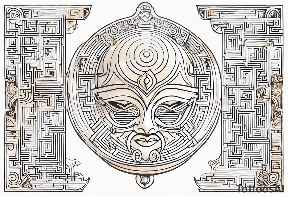Maze masquerade Mirror Bell tattoo idea