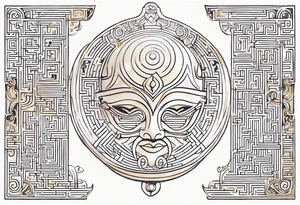 Maze masquerade Mirror Bell tattoo idea