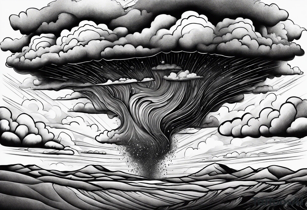 beautiful supercell cloud in vast open Texas lands tattoo idea