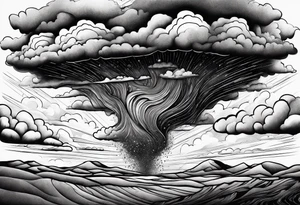 beautiful supercell cloud in vast open Texas lands tattoo idea