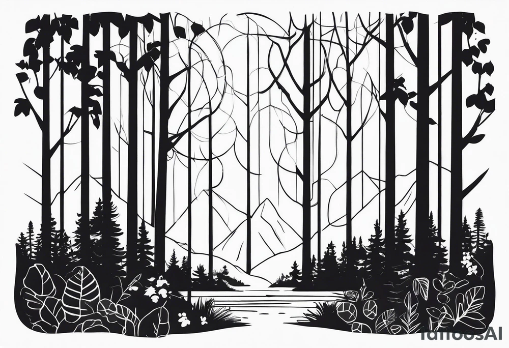 dark forest tattoo idea