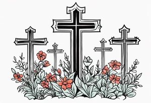 three crosses on hill


vintage flowers
old school vintage simple traditional design 



bold color simple tattoo idea
