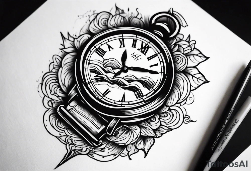 a watch falling to the dark tattoo idea